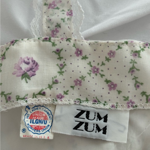 Vintage Zum Zum Floral Maxi Dress Sundress with Lace Union Made in USA Size 2 4 - Picture 8 of 16
